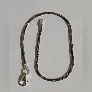 7” Two-Tone Black Rhodium Plated Sterling Silver Twisted Rock Bracelet